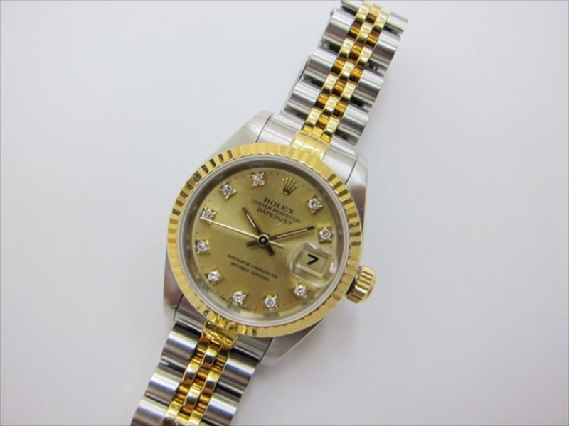 【神戸三宮】ロレックス 69173Ｇ シャンパン文字盤 デイトジャスト 10Pダイヤ買取いたしました。