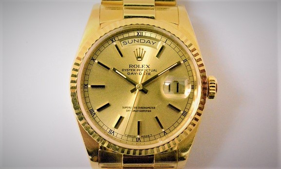 【大阪梅田】ロレックス デイデイト 18238 シャンパンを買取いたしました。