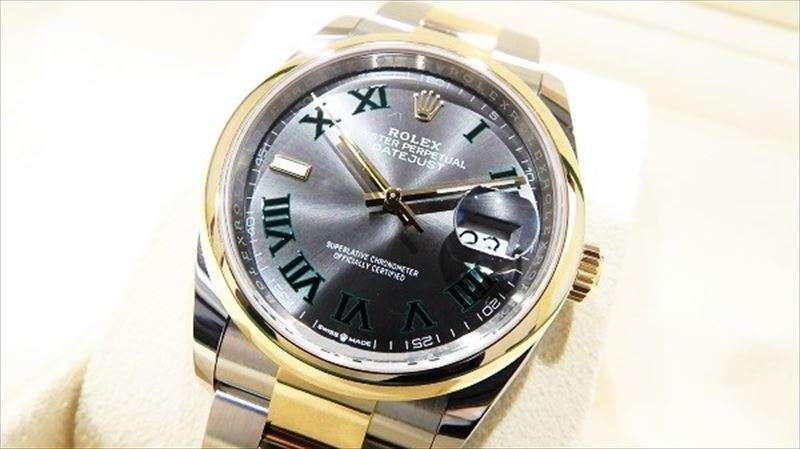 ロレックス デイトジャストコンビ 126203 スレートダイアル 未使用 買取価格 ¥1,280,000-