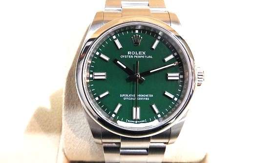 【大阪難波】ロレックス オイスターパーペチュアル36 126000 グリーンを買取致しました。 