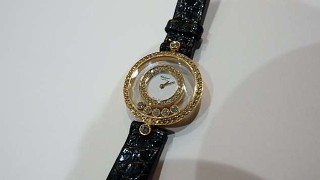 ショパール ハッピーダイヤモンド 20/3957 K18YG/革ベルト  買取価格 ￥360,000-